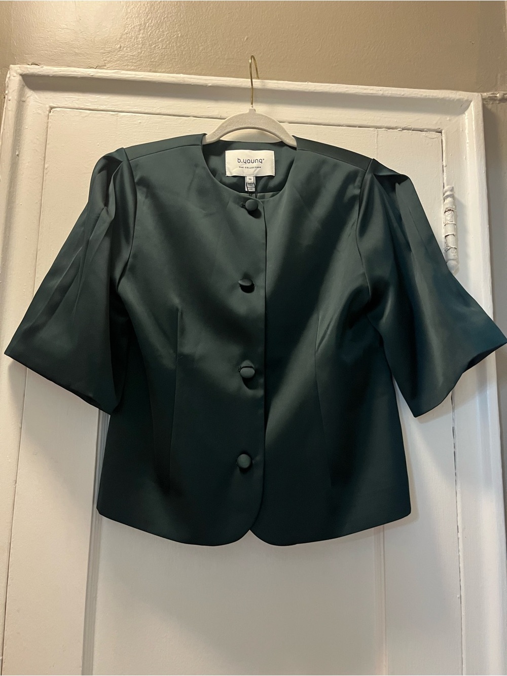 NWT B. Young Satin Cropped Jacket